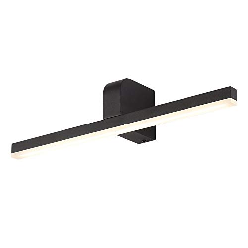 Luces de espejo de maquillaje LED modernas lámpara delantera tocador baño negro 14W 3000K