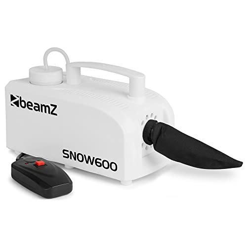 beamz Snow600 Snow Machine with Remote Control Artificial Foam Snow Effect for Parties Events Winter Decorations Professional Indoor and Outdoor Artificial Snow Machine