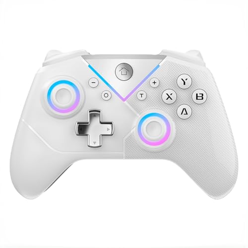 Ohrin�y�h�h���t�g 3 �A���z���C�����X Bluetooth �Q�[���R���g���[���[ ������Ή� (Switch/PC/iOS/Android) �z�[���W���C + RGB ���C�g 600mAh10 ���Ԓ����ԃv���C �g���w�ʃL�[ �̊��U�� (�z���C�g)
