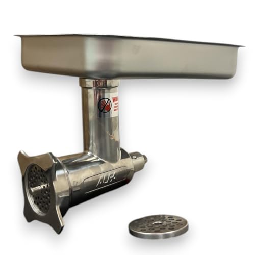 ALFA 22 SS CCA Complete Stainless Steel Meat Grinder Attachment Uses # 22 Knives and Plates But Fits in Industry Standard # 12 Size Hubs