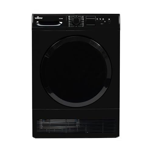 Willow WCD8B Black 8kg Freestanding Condenser Dryer with 15 Programmes 3 Button Functions LED Display