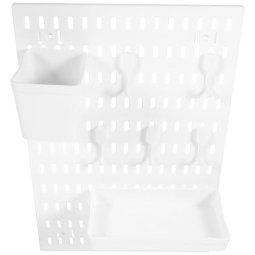 HAKIDZEL Estante Organizador de Tablero Perforado Blanco para Pared y Puerta, Soporte Multiusos de Plástico Fuerte Capacidad de Carga para Baño y Hogar