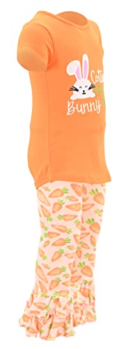 Image of Unique Baby 2 Piece Girls Double Ruffle Leggings and Short Sleeve Shirt Clothes Set Kid and Toddler Girl Outfit