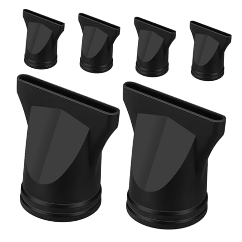 IWOWHERO 6pcs Universal Hair Dryer Diffuser Nozzle Attachments Black Plastic Styling Tools for Compatible with 4 Outlet Diameter Hair Dryers