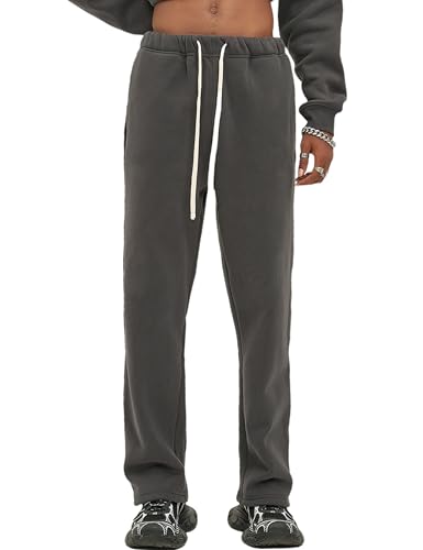 Men's Baggy Pants Sweatpants Cotton Winter Casual Loose Fit Drawstring Pant for Men with Pockets