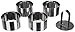 Equinox 508937, Lot de 4 emporte pièces ronds diam. 8 cm hauteur 4,5 cm en acier inoxydable + poussoir inox