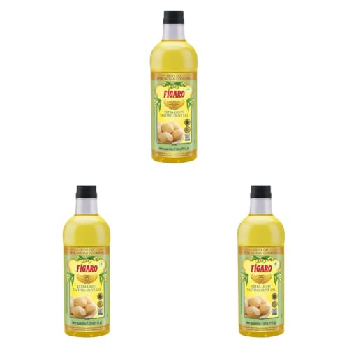 Image of Figaro Extra Light Tasting Olive Oil- Ideal for All Indian Cooking- Suitable for Deep Frying- Imported from Spain- 1L (Pack of 3)