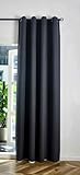 Gardinenbox Verdunkelungsvorhang Ösen Raffhalter HxB 225x145 cm Dunkelgrau 100% Verdunkelung Blackout »München Dark« Dreischichtige Bindung Fischgrätmuster 202410