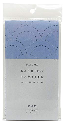 Image of DARUMA Sashiko Sampler Original Cloth Navy Color (Wave Crest)