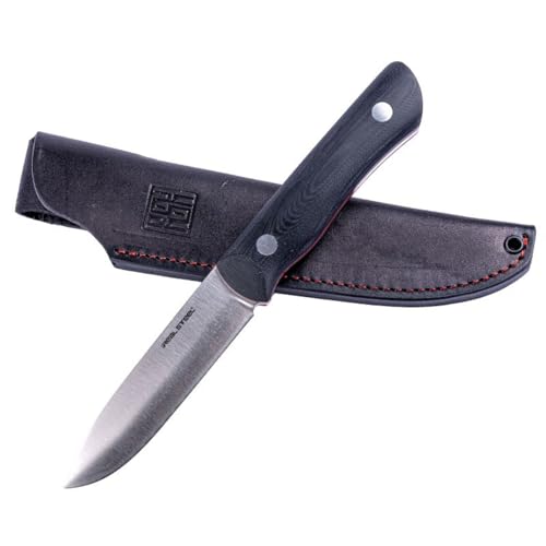 REALSTEEL Bushcraft III Hunting Knife - D2 Blade and G10 Handle - Perfect for Hunting, Hiking and Daily Cutting Task- EDC Knife for Men and Women (Black Convex)