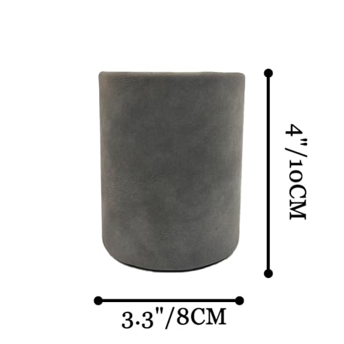 Image of Leather Pen Holder, Dark Gray Pencil Holder, Desktop Elegant Pen Holder for Desk, Stationery Organizer for School Office Home Dorm
