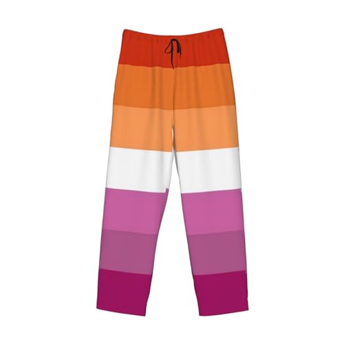Lesbian Pride Flag Men's Pajama Pants Sleepwear Bottom Long Sleeve Sleep & Lounge Pants With Pocket4