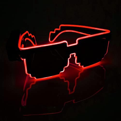 Lunettes de fête à LED, éclairer les lunettes de néon Rave à obturateur clignotant El Wire LED Lunettes de soleil Glow DJ Costumes pour la fête, années 80, EDM RB03 (Jaune Lunettes de fête à LED, éclairer les lunettes de néon Rave à obturateur clignotant El Wire LED Lunettes de soleil Glow DJ Costumes pour la fête, années 80, EDM RB03 (Jaune