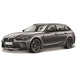Bburago BMW M3 Touring G81, grau - Modellauto 1:24 Die-Cast Originalgetreues Sammlerauto Spielzeugauto mit beweglichen Türen, ab 3+ (18-21112G)