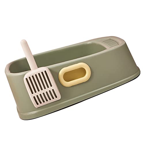 ifundom 1 Set Cat Litter Box Kitten Potty Durable Pet Toilet Semi Enclosed Design for Easy Access Compact for Cats for Home Cleanliness