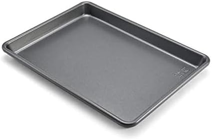 Chicago Metallic Commercial II Non-Stick Small Cookie/Baking Sheet. Perfect for making jelly rolls, cookies, pastries, one-pan meals, and more,12.25 by 8.75, Gray