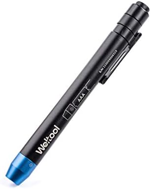 Weltool M6-BL Pen Light, LED Flashlight, High Color Rendering, RA>99.9, Compact, Lightweight, High Brightness, Waterproof, Shockproof, Flashlight, 2 AAA Batteries, 2 Light Source Pen Type, Uniform