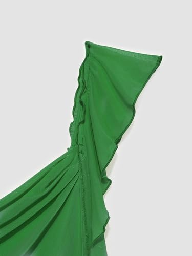 Image of CIDER Formal Dresses for Women Wedding Guest Dresses Summer Maxi Dress Sleeveless Mesh Ruffle Cocktail Dress Elegant Outfits