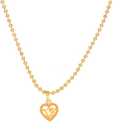 Gold Plated 22 Inch Chain Necklace With Om Pendant For Women Men Long Fashion Accessories Locket Jewelry_4544