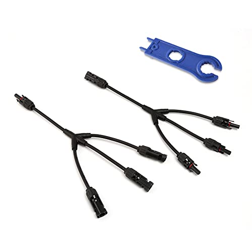Yemetey Cable solar y cable solar Y-Splitter Solar Panel adaptador Cable M/FFF & F/MMM One Pair Y Type 1 to 3 Cover