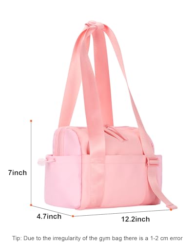 Mini Gym Bag for Women, Small Gym Bag Gym Tote Bag Waterproof Travel Duffel Bag with Wet Compartment, Cute Sports Bag Suitable for Traveling on Weekends (Pink)3