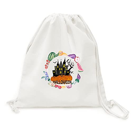 Sac pliable Halloween pour courses et fruits au motif château effrayant