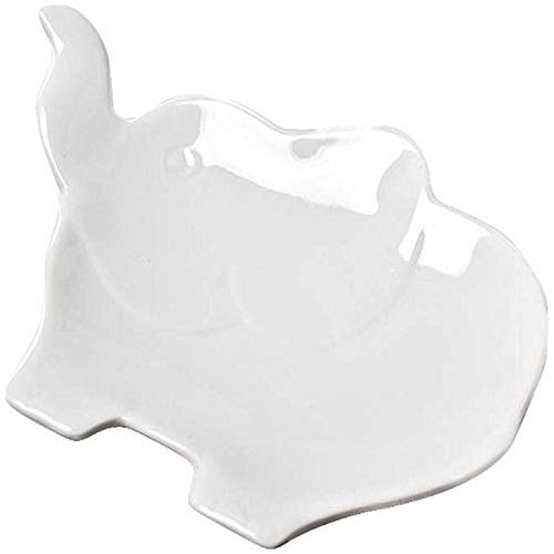 Abbott Collection Blanc Elephant Tea Bag Holder, White