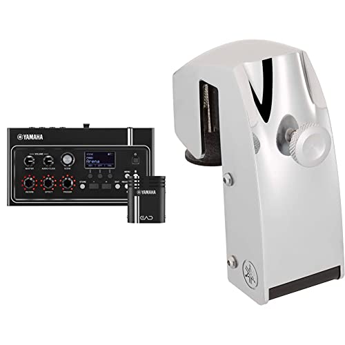 Image of Yamaha EAD10 Electronic-Acoustic Drum Module with Stereo Microphone and Trigger (Black) and Yamaha DT-50K Metal Body Acoustic Bass Drum Trigger (Chrome)