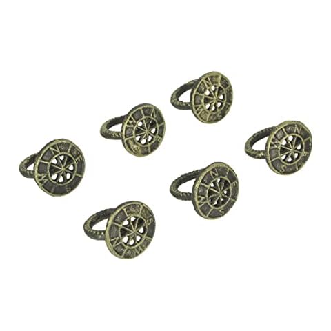Set of 6 Nautical Compass Rose Napkin Rings Cover