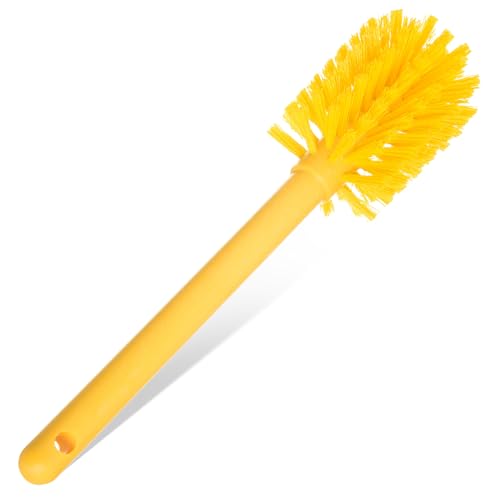 SPARTA Large Water Bottle Brush Ideal for Wide-Mouth Jars, Bottles and Tumblers, Dishwashing Tool with Handle for Home and Commercial Kitchens, Plastic, 12 Inches, Yellow, (Pack of 6)