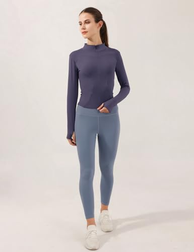 Image of Locachy Women's Lightweight Stretchy Workout Full Zip Running Track Jacket with Thumb Holes
