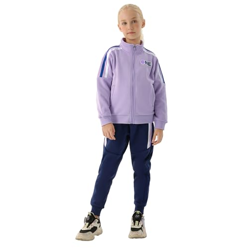 Girls Tracksuit 2 Piece Outfits Girls Sweatsuit Set Full Zip Jacket and Jogger Set Sweatpants Activewear Set3