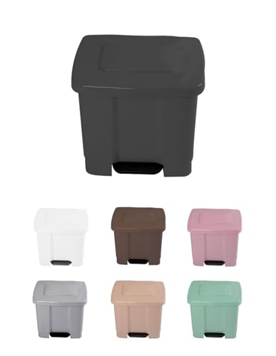 JARDIN202 - Cubo de Basura para el Reciclaje – Basurero con Pedal 35L con 2 Compartimentos | 35L (Gris oscuro)