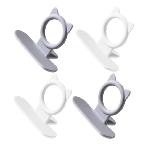 KITANDOVE 4 piezas Elevadores de Tapa de Inodoro de Gancho Colgante para Baño Manija Decorativa Anti-suciedad para Asientos de Wc Fácil de Usar para Hogares y Oficinas Colores Gris y Blanco