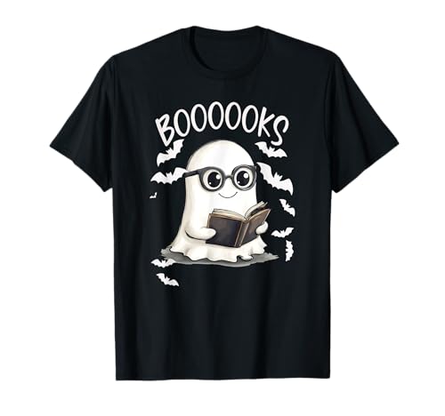 Booooks Ghost Funny Halloween Teacher Book Library Reading T-Shirt