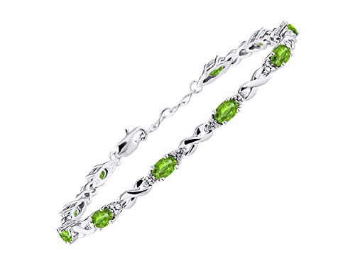 Rylos Bracelets for Women 925 Sterling Silver XO Hugs & Kisses Tennis Bracelet Gemstone & Genuine Diamonds Adjustable to Fit 7