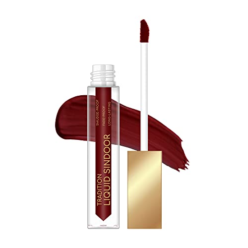 SWISS BEAUTY Tradition Natural Liquid Sindoor| Smudge-Proof | Long-Lasting | Shade- Jewel Maroon, 6ml