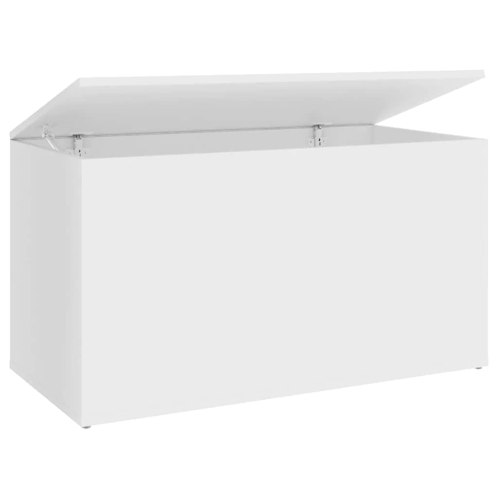 vidaXL Otoman Storage Box, Engineered Wood, White, 84x42x46 cm, Household Furniture, Bedding & Blanket Storage, Box Cabinet, Trunk Container Unit, Home Organiser
