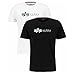 Produktbild Alpha Industries Herren Alpha Label T 2 Pack T-Shirt, Black/White, L (2er Pack)