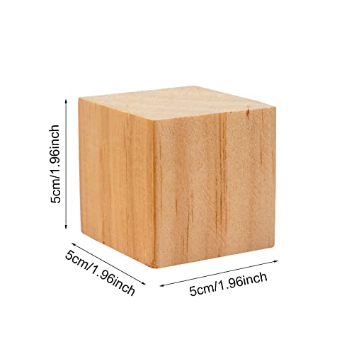 20 Pack 2 Inches Unfinished Wood Cubes Blocks - Natural Wooden Square Blocks Great For Crafts Making #TOP1