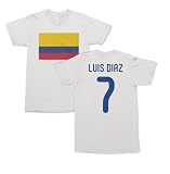SWEET LEMONS Colombia Pride Luis Diaz 7 Two-Sided Tribute Unisex T-Shirt (White, X-Large)