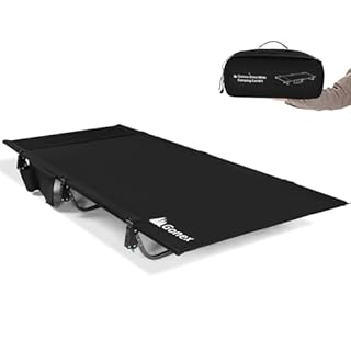 Gonex 31.5" Extra Wide Camping Cot with Premium Pillow Pocket Supports 350lbs, Portable Ultralight Folding Cot Bed for Adults Travel, Beach, Home, Sleeping (Black)