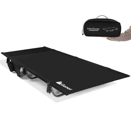 Gonex 31.5" Extra Wide Camping Cot Supports 400lbs, Portable Ultralight Folding Cot Bed for Adults Travel, Beach, Home, Sleeping by Gonex - Used condition - US$62.99
