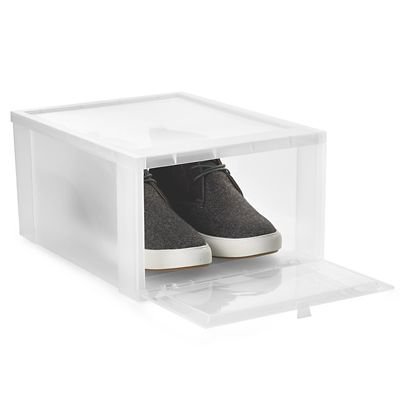 Lakeland Stackable Drop Front Shoe Storage Box Holds A Pair