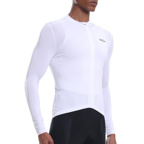 Image of YKYWBIKE Cycling Jersey Men Aero Race Fit, Road Bike Jersey Short Sleeved Moisture Wicking, Breathable,Zip Pocket,UPF50+