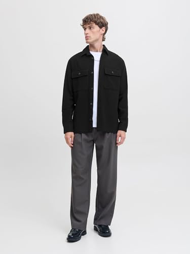 Jprrayle Melange Solid L/S Overshirt Sn, Black Beauty, L - Image 3