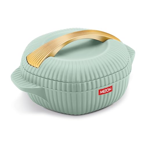 Image of MILTON Oyster 2000 PU Insulated Inner Stainless Steel Casserole, 1910 ml, Light Green, BPA Free, Food Grade, Hot and Cold, Easy to Carry, Easy to Store, Chapati, Roti, Curd Maker