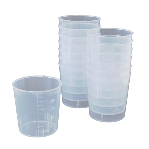MYmama 計量カップ ミニ 使い捨て 計量コップ メジャーカップ プラスチック クリア 調色カップ (200ml【14コ】)