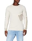 Gerippter runder Ausschnitt G-STAR RAW Mens Mesh Pocket Tweeter Sweatshirt, Whitebait C584-1603, L