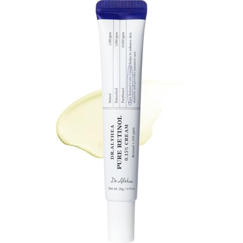 Dr.Althea Pure Retinol 0.15% Cream tube — the smallest jar here at 0.7 fl oz, sold as a beginner-strength formula